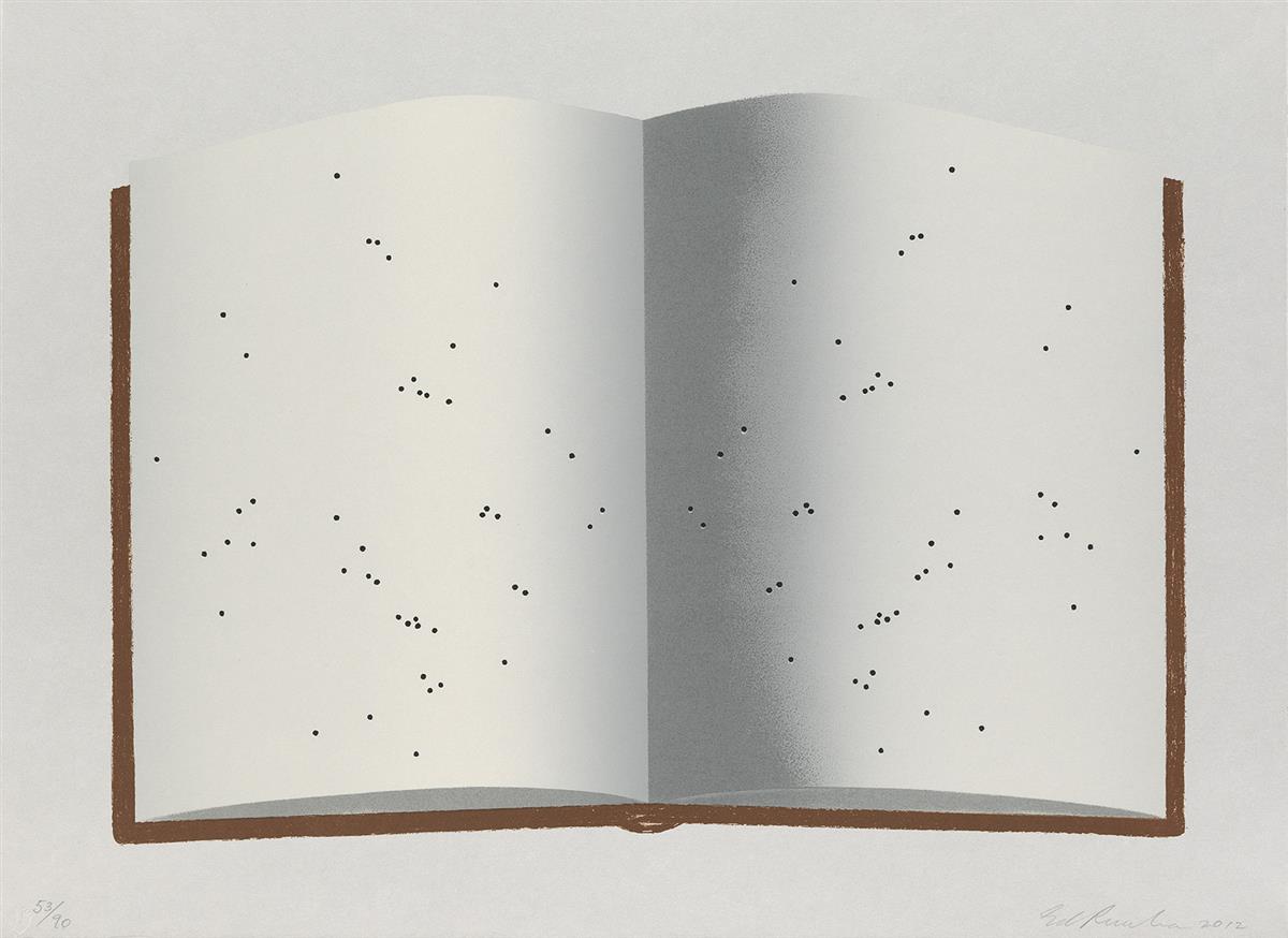 EDWARD RUSCHA Open Book with Worm Holes.